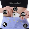 Slim Running Belt, No-Bounce Hidden Waist Pack with 360° Opening for Soft Flask, Cellphones, Keys or Gels, Grey, Small(Purple)