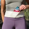 VersaSlim Low-Profile Running Belt, Gym Waist Pack, Black, S(Off-White)