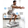 Vibration Plate Exercise Machine Vibration for Lymphatic Drainage Fitness Equipment for Strength Toning Premium Home Workout Equipment with 1-200 Speed Settings for Fitness (Gold)(White)