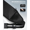 WATERFLY Running Belt Slim Breathable Back Pad 4-Pocket Runners Pouch(Dark Blue)