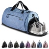 Fitgriff® Gym Bag for Men & Women with Shoe & Wet Compartment – Duffle Bag for Travel, Sports, Fitness & Workout(Light Blue)