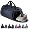 Fitgriff® Gym Bag for Men & Women with Shoe & Wet Compartment – Duffle Bag for Travel, Sports, Fitness & Workout(Navy Blue)