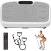 Vibration Plate Exercise Machine Vibration for Lymphatic Drainage Fitness Equipment for Strength Toning Premium Home Workout Equipment with 1-200 Speed Settings for Fitness (Gold)(White)