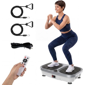 DUMOS Vibration Plate, Whole Body Workout Machine with LED Touch Screen & Pull Ropes for Weight Loss & Muscle Toning, Vibrate Platform Machines(Grey)
