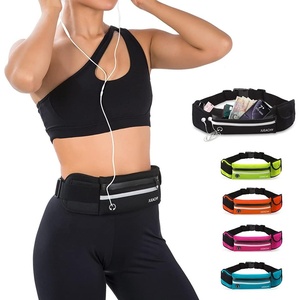 Jueachy Running Belts for Women Waterproof Fanny Pack Running Waist Pouch Phone holder Adjustable Sports Money Belt with Headphone Port(Black)
