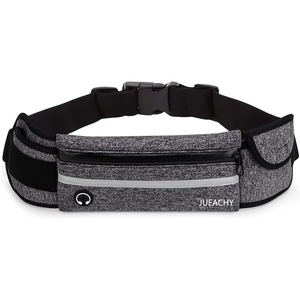 Jueachy Running Belts for Women Waterproof Fanny Pack Running Waist Pouch Phone holder Adjustable Sports Money Belt with Headphone Port(Grey)