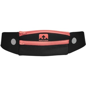 Nathan 5K Runner’s Waist Pack, Nathan Running Belt Essentials for Women and Men | Smartphone Storage | Adjustable | Reflective(Black/Coral)