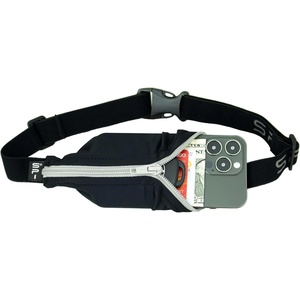 SPIbelt Running Belt Original Monochromatic, Women Men, Phone Holder for Running, Running Fanny Pack, Holder for Phone, Running Waist Pack, Adjustable Waist, [Fits All Phones]. White w/White Zipper(Black with Anthracite Zipper)