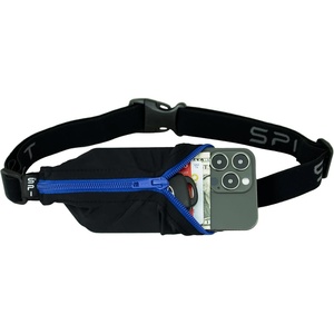 SPIbelt Running Belt Original Monochromatic, Women Men, Phone Holder for Running, Running Fanny Pack, Holder for Phone, Running Waist Pack, Adjustable Waist, [Fits All Phones]. White w/White Zipper(Black with Blue Zipper)