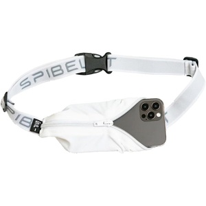 SPIbelt Running Belt Original Monochromatic, Women Men, Phone Holder for Running, Running Fanny Pack, Holder for Phone, Running Waist Pack, Adjustable Waist, [Fits All Phones]. White w/White Zipper(White/White Zipper)