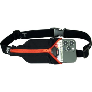 SPIbelt Running Belt Original Monochromatic, Women Men, Phone Holder for Running, Running Fanny Pack, Holder for Phone, Running Waist Pack, Adjustable Waist, [Fits All Phones]. White w/White Zipper(Black with Red Zipper)
