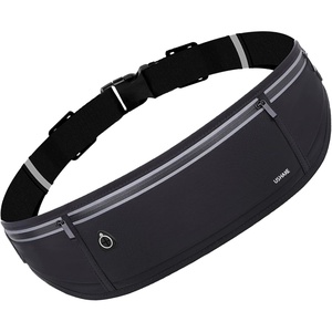 Slim Running Belt, Bounce Free Fanny Pack Phone Holder(Black)