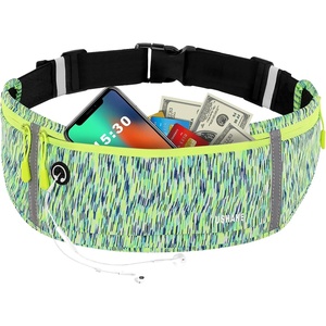 Slim Running Belt, Bounce Free Fanny Pack Phone Holder(Green)