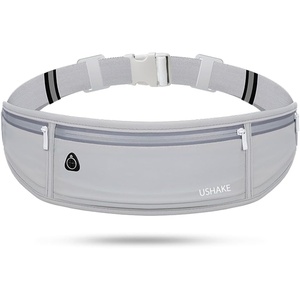 Slim Running Belt, Bounce Free Fanny Pack Phone Holder(Light Grey)