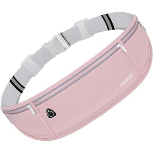 Slim Running Belt, Bounce Free Fanny Pack Phone Holder(Light Pink)