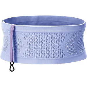 Slim Running Belt, No-Bounce Hidden Waist Pack with 360° Opening for Soft Flask, Cellphones, Keys or Gels, Grey, Small(Purple)
