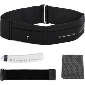 Slim Running Belt for Men and Women, Running Waist Pack(Black-medium)