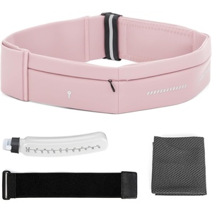 Slim Running Belt for Men and Women, Running Waist Pack(Pink-medium)